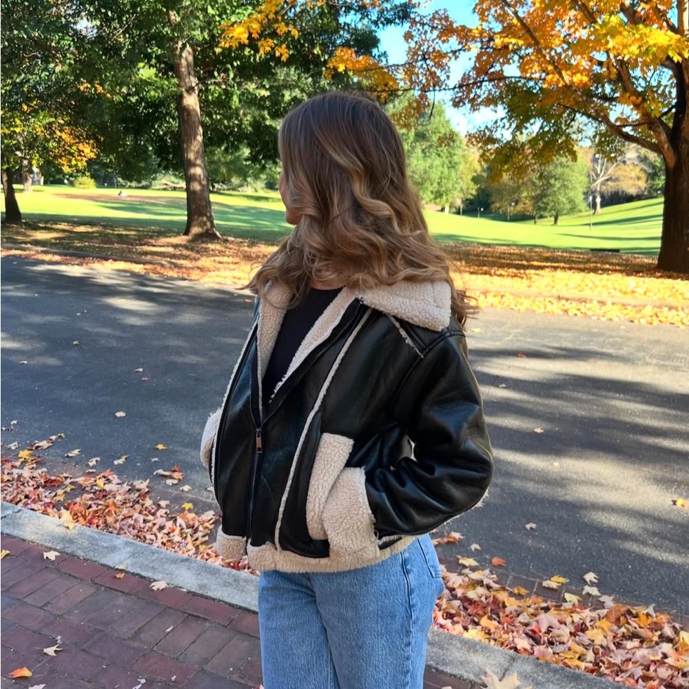 Time and Tru Black and Cream Teddy Jacket